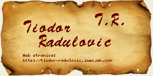 Tiodor Radulović vizit kartica